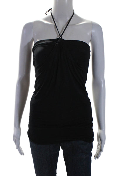 Velvet Womens Stretch Cotton Blend Sleeveless Halter Top Black Size S