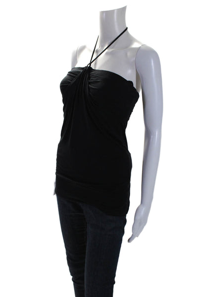 Velvet Womens Stretch Cotton Blend Sleeveless Halter Top Black Size S