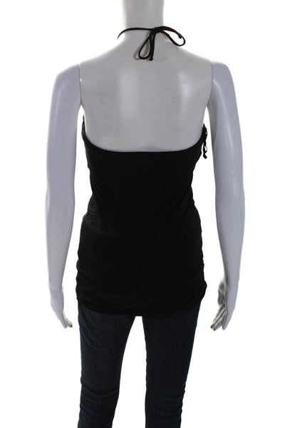 Velvet Womens Stretch Cotton Blend Sleeveless Halter Top Black Size S