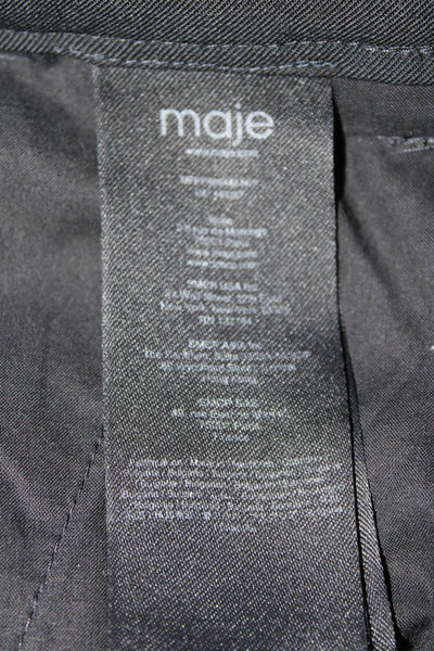 Maje Womens Elastic Waist High-Rise Tapered Pants Trousers Black Size 42