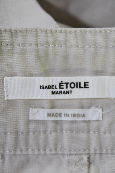 Isabel Marant Etoile Womens Cotton 4 Pocket High-Rise Tapered Pants Tan Size 44