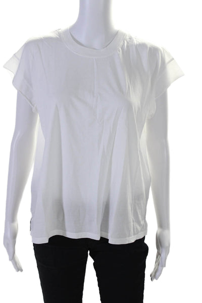 AYR Womens Oversized Short Sleeve Crew Neck Boxy Tee Shirt White Cotton Medium