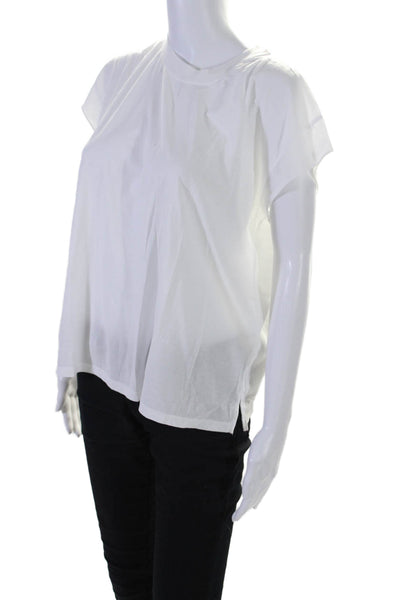 AYR Womens Oversized Short Sleeve Crew Neck Boxy Tee Shirt White Cotton Medium