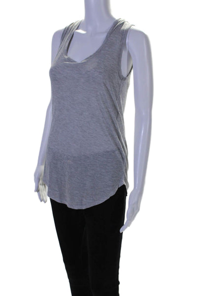 ATM Womens Scoop Neck Lightweight Tank Top Heather Gray Size Small