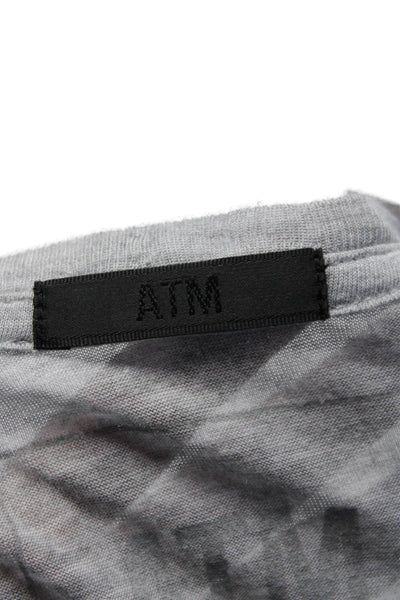 ATM Womens Scoop Neck Lightweight Tank Top Heather Gray Size Small