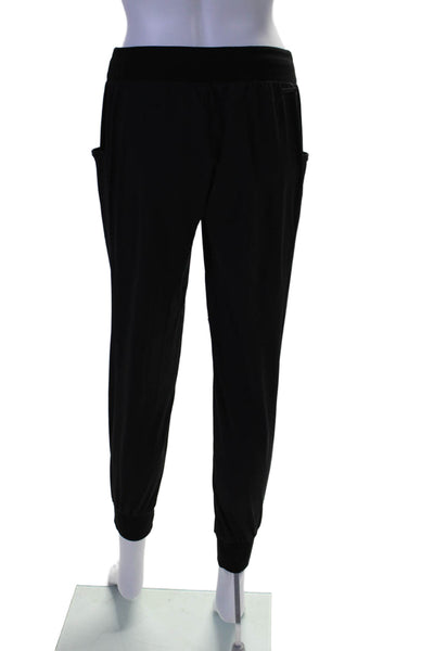 Blanc Noir Womens Mid Rise Drawstring Lightweight Jogger Pants Black Size Small