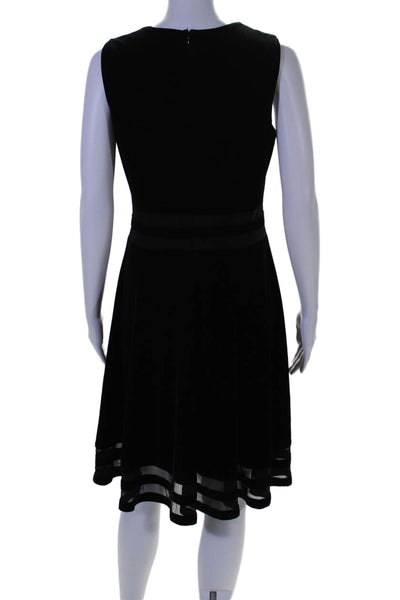 Calvin Klein Women's Sleeveless Cinch Waist Fit Flare Mini Dress Black Size 8