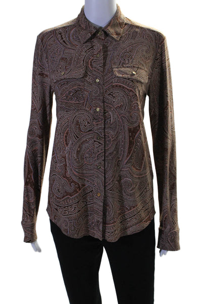 Lauren Ralph Lauren Women's Long Sleeves Button Down Paisley Shirt Size S