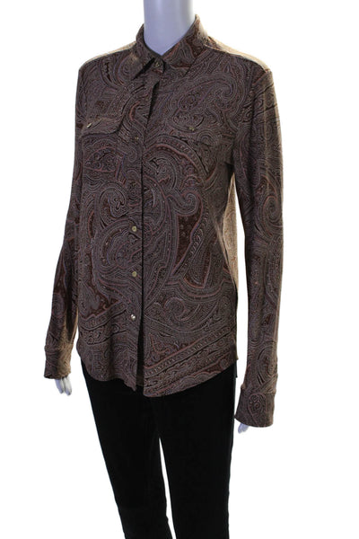 Lauren Ralph Lauren Women's Long Sleeves Button Down Paisley Shirt Size S