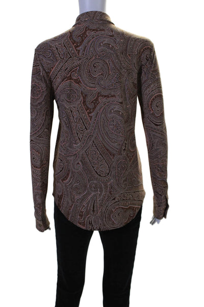 Lauren Ralph Lauren Women's Long Sleeves Button Down Paisley Shirt Size S