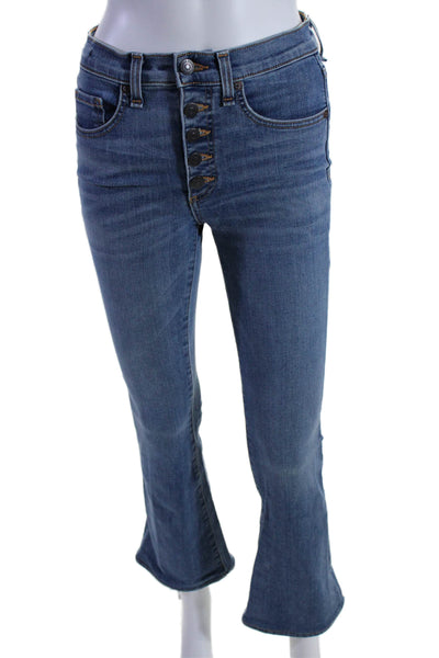 Veronica Beard Womens Cotton Button Fly Skinny Flare Jeans Blue Size 25