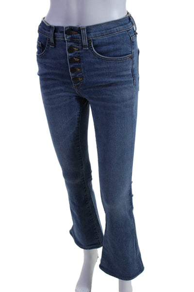 Veronica Beard Womens Cotton Button Fly Skinny Flare Jeans Blue Size 25