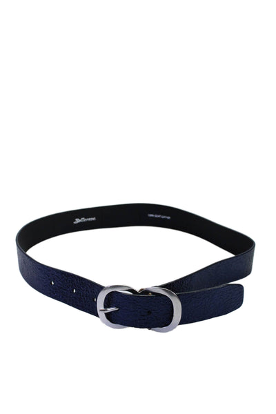 Bellerose Women's Buckle Closure Textured Leather Belt Blue Size 30