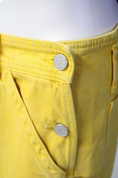 Laurence Bras Women's Button Closure Wide Leg Denim Pants Yellow Size 26