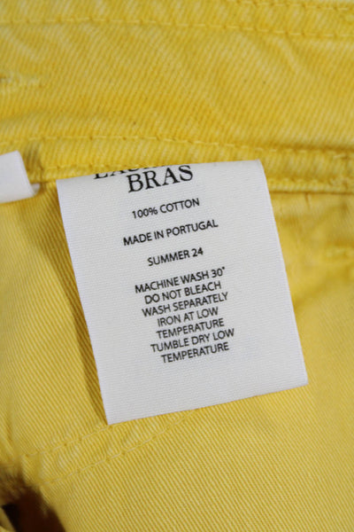 Laurence Bras Women's Button Closure Wide Leg Denim Pants Yellow Size 26