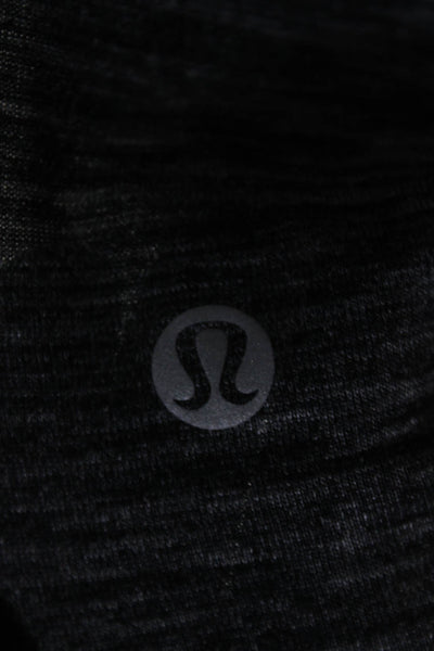 Lululemon Womens Striped Short Sleeves Pullover Tee Shirt Black Grey Size 6