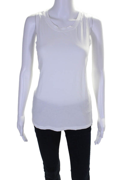 Lululemon Womens Sleeveless Pullover Tank Top White Cotton Blend Size 6