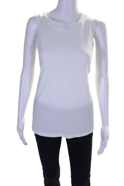 Lululemon Womens Sleeveless Crew Neck Pullover Tank Top White Cotton Size 6