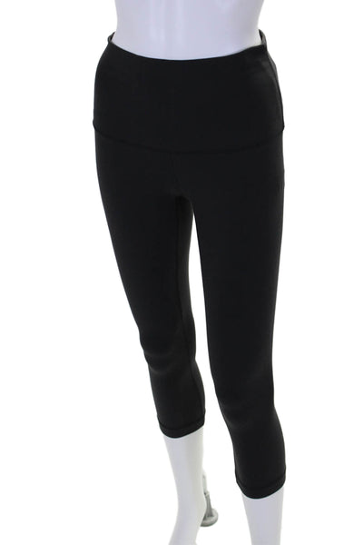 Lululemon Womens High Waisted Cropped Athletic Leggings Black Size 6