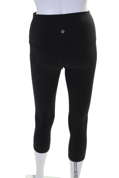 Lululemon Womens High Waisted Cropped Athletic Leggings Black Size 6