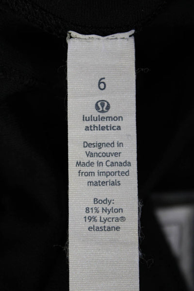 Lululemon Womens High Waisted Cropped Athletic Leggings Black Size 6