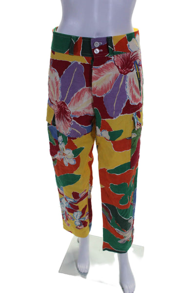 Ralph Lauren Collection Womens Floral Print Tapered Leg Pants Multicolor 4