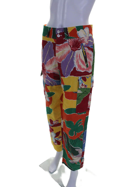 Ralph Lauren Collection Womens Floral Print Tapered Leg Pants Multicolor 4