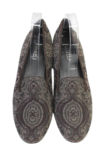 Vaneli Womens Slip On Abstract Print Low Heeled Loafer Brown Size 8.5 US