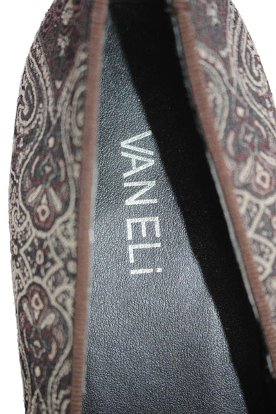 Vaneli Womens Slip On Abstract Print Low Heeled Loafer Brown Size 8.5 US