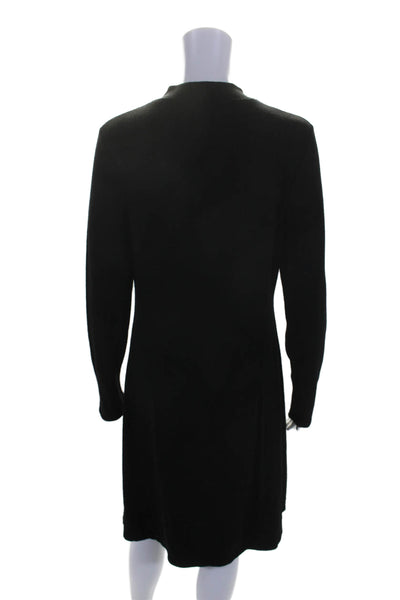 Vince Womens Long Sleeve Mock Neck Long Knit Dress Black Size Large