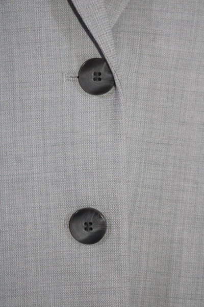 Boss Hugo Boss Womens Notched Lapel Two Button Satin Lined Blazer Wool Gray 14