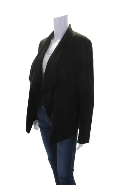 BB Dakota Womens Long Sleeve Collared Open Front Jacket Black Size Large