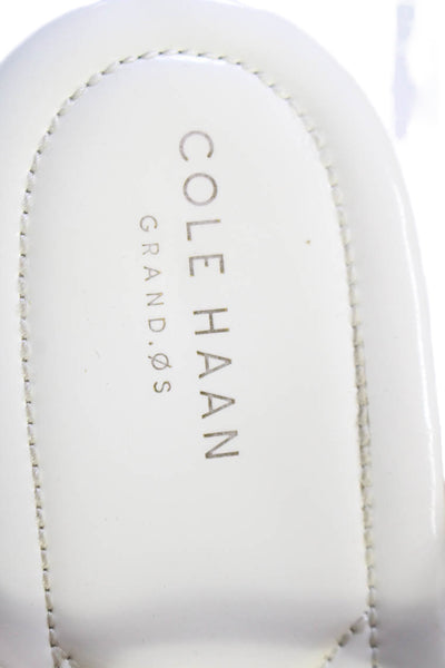 Cole Haan Womens Ankle Strap Open Toe Flip Flops Leather White Size 10.5 US