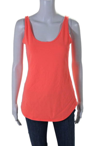 Lululemon Womens Sleeveless Pullover Stretch Knit Tank Top Neon Orange Size 8