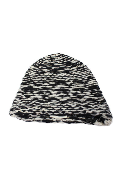 Isabel Marant For H&M Womens Black White Wool Knit Beanie Hat Size OS