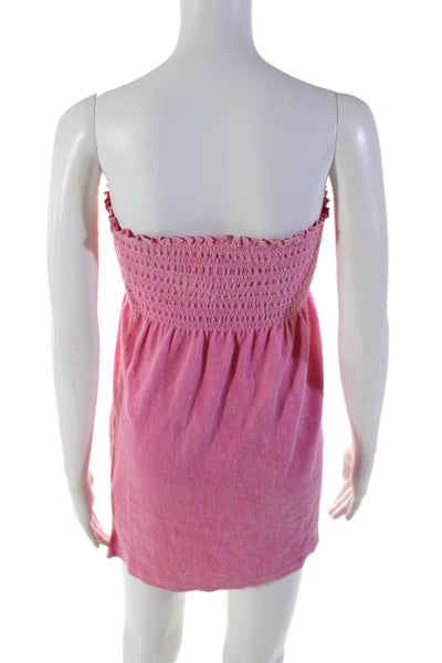 Juicy Couture Womens Textured Sleeveless Terry Tube Top Short Dress Pink Size S