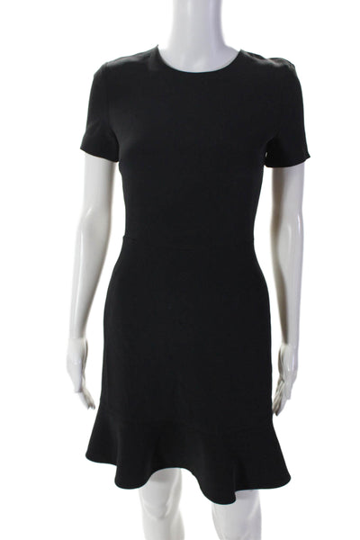 Stella McCartney Womens Short Sleeve Mid Calf Back Zip Dress Black Size 34