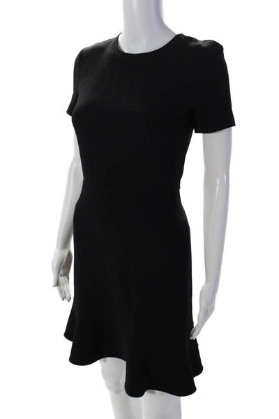 Stella McCartney Womens Short Sleeve Mid Calf Back Zip Dress Black Size 34