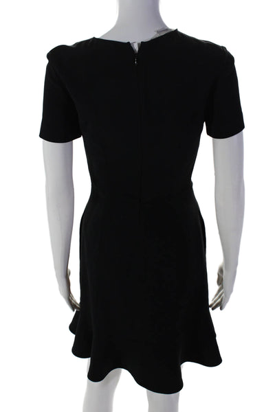 Stella McCartney Womens Short Sleeve Mid Calf Back Zip Dress Black Size 34