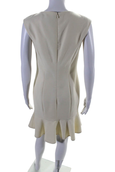 Ralph Lauren Black Label Womens Back Zip Scoop Neck Shift Dress White Size 4