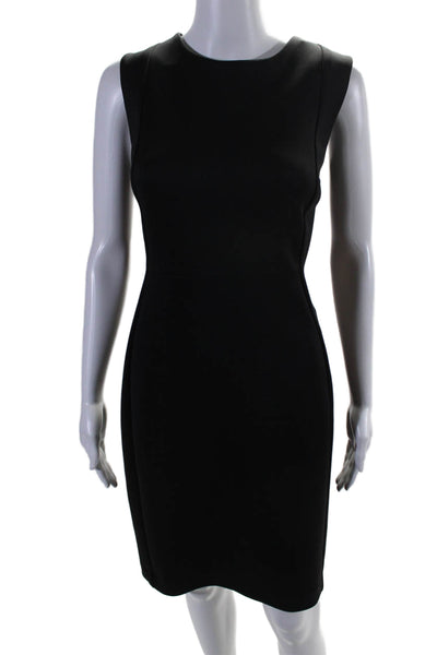 Calvin Klein Womens Unlined Round Neck Sleeveless Zip Up Dress Black Size 12