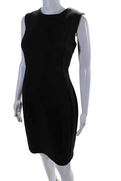 Calvin Klein Womens Unlined Round Neck Sleeveless Zip Up Dress Black Size 12