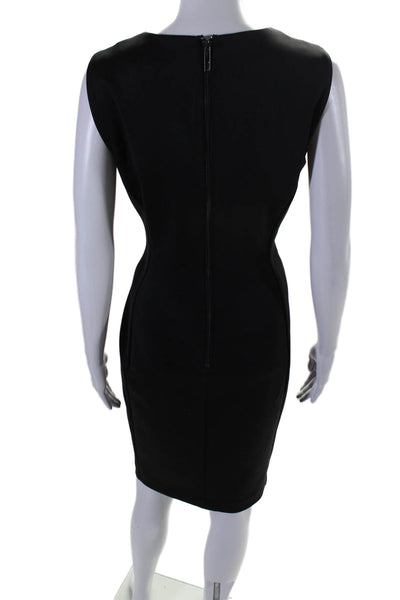 Calvin Klein Womens Unlined Round Neck Sleeveless Zip Up Dress Black Size 12