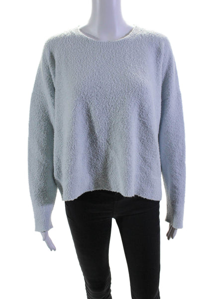 Eileen Fisher Womens Pullover Oversized Crew Neck Sweater Blue Cotton Size Large