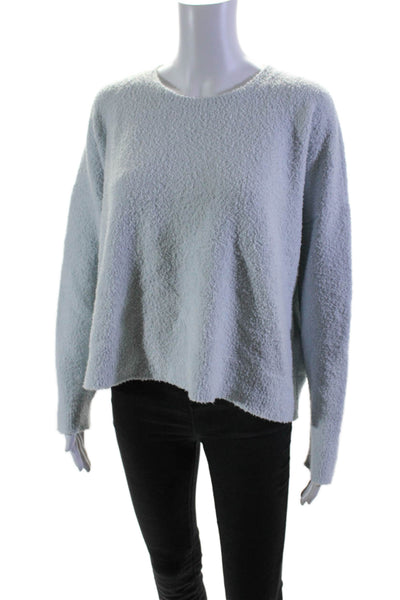 Eileen Fisher Womens Pullover Oversized Crew Neck Sweater Blue Cotton Size Large