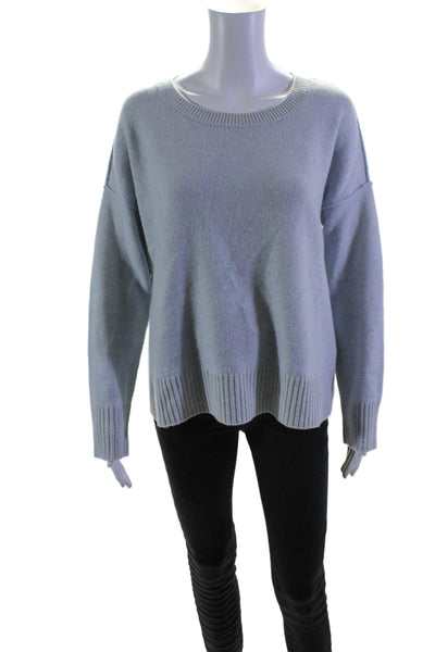 Eileen Fisher Womens Pullover Oversized Crew Neck Sweater Blue Cotton Size Large