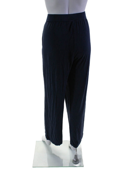 Cozy Earth Womens High Rise Drawstring Wide Leg Pants Navy Blue Size Large