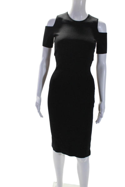 Michael Michael Kors Womens Black Cold Shoulder Crew Neck Bodycon Dress Size XS