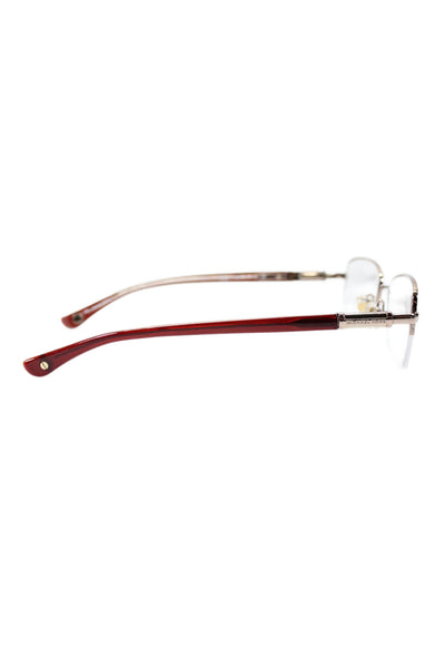 Michael Kors Unisex Adult  Rectangle Lens Burgundy Frame Eyeglasses