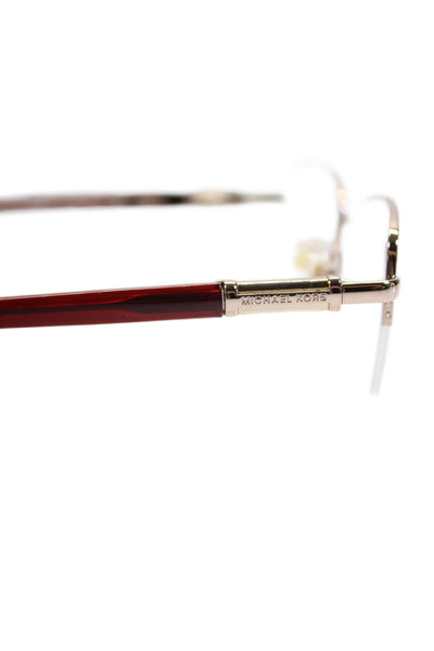 Michael Kors Unisex Adult  Rectangle Lens Burgundy Frame Eyeglasses